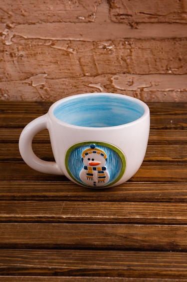 كوب رجل الثلج الازرق