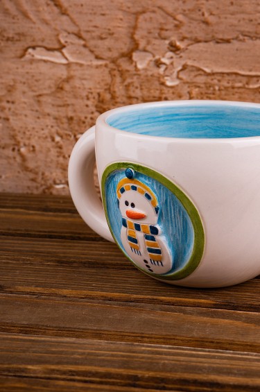 كوب رجل الثلج الازرق