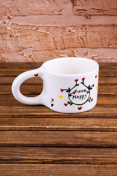 كوب كن سعيدا يدوي