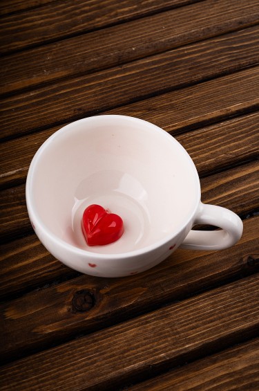 فنجان الشاي بقلب